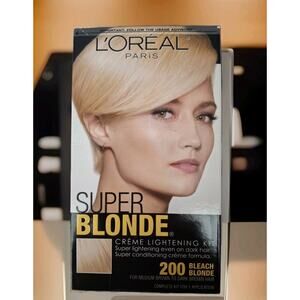 L'OREAL PARIS SUPER BLEACH BLONDE 200 CREME LIGHTENING KIT HAIR DYE COLOR LOREAL